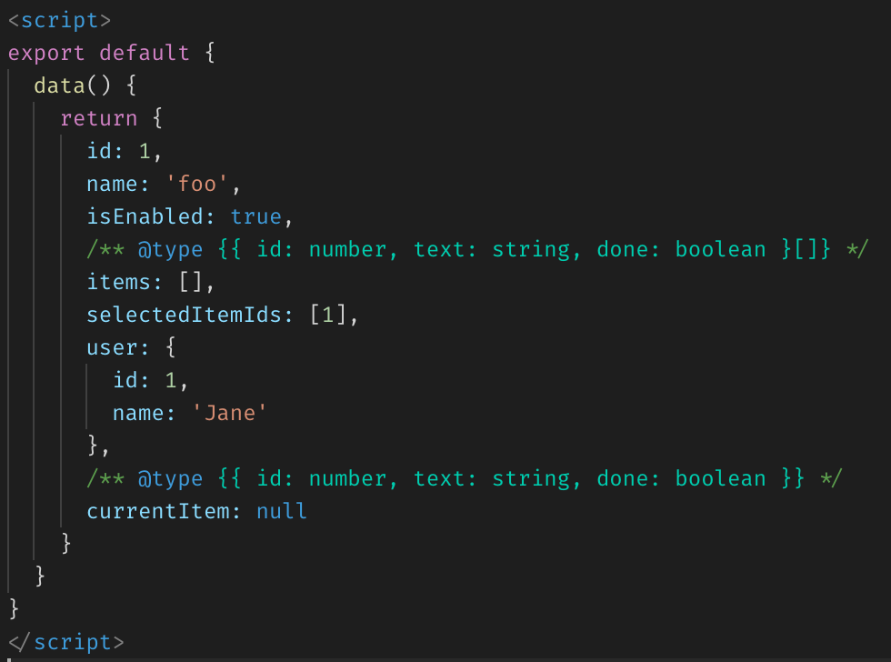 Vue component definition