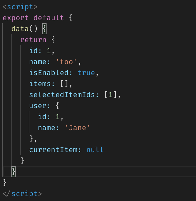 Vue component definition