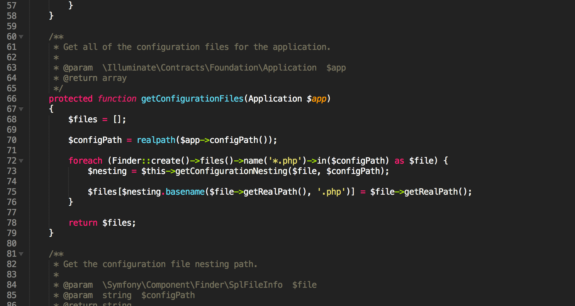 C config file. Apache + nginx + Laravel.