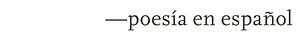 Poesia en español