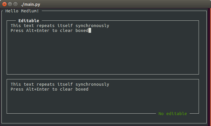 Create TUI on Python