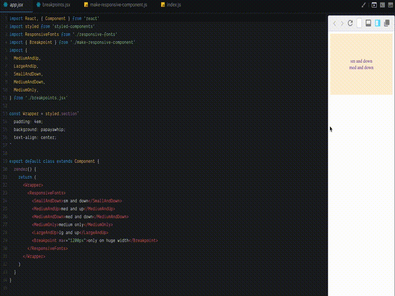 Responsive styled-components demo