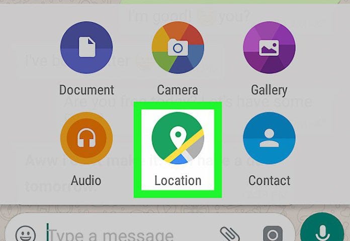 WhatsApp Share your location