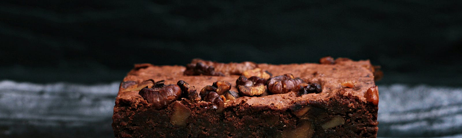 a single brownie with nuts