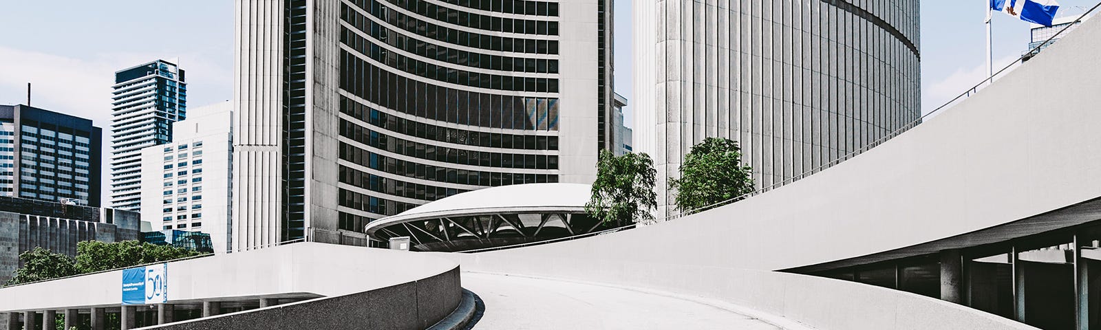 Ramp at Toronto City Hall leading to the Green Roof