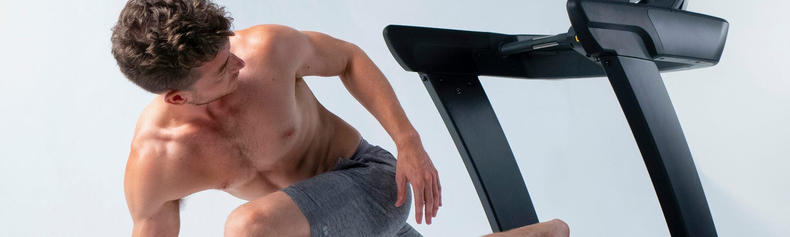 A man falling from a treadmill