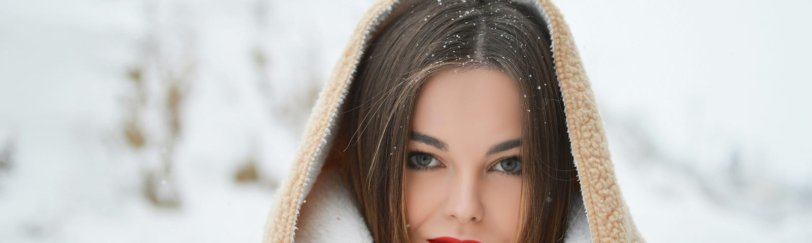 Brown-Haired girl in the snow…