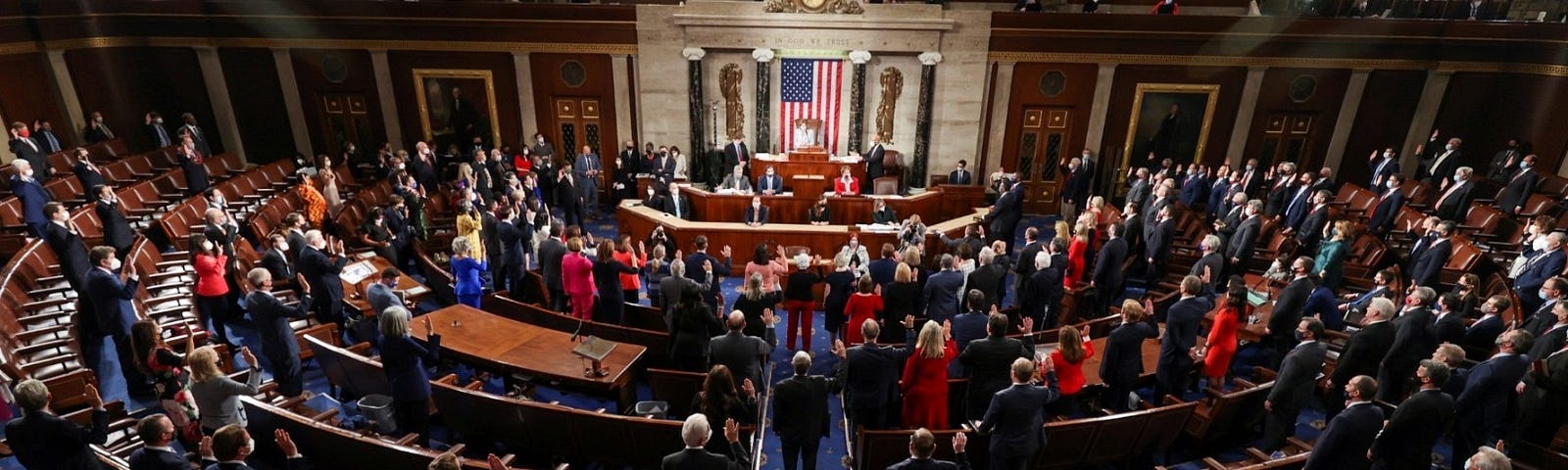 New members sworn in during the first session of the 117th U.S. Congress, January 3, 2021. Photo by Tasos Katopodis/Reuters