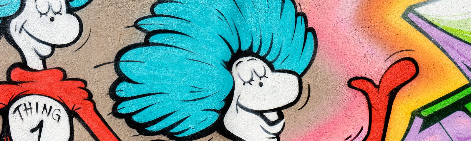 Dr. Seuss graffiti on a wall