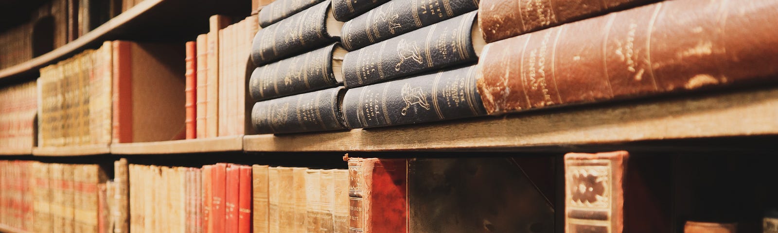 Bookshelves with old books.