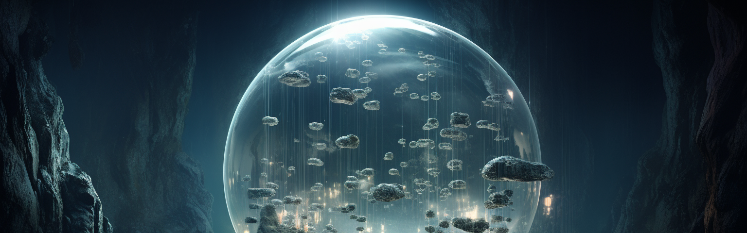 Midjourney generated image of bubble of hydrogen underground