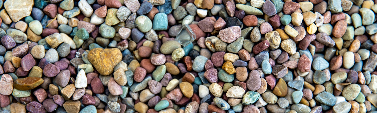Many colorful pebbles