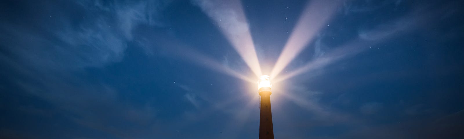 A lighthouse in the night.