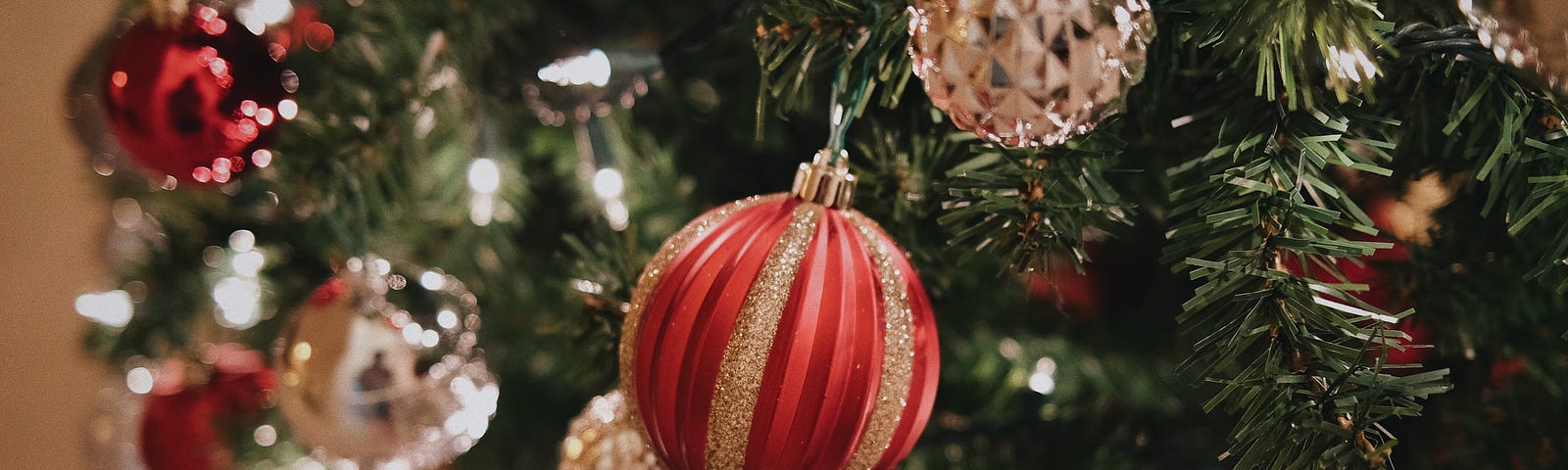 Close up of a christmas tree