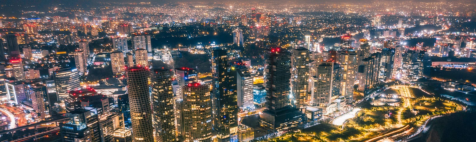 View of Mexico City at night