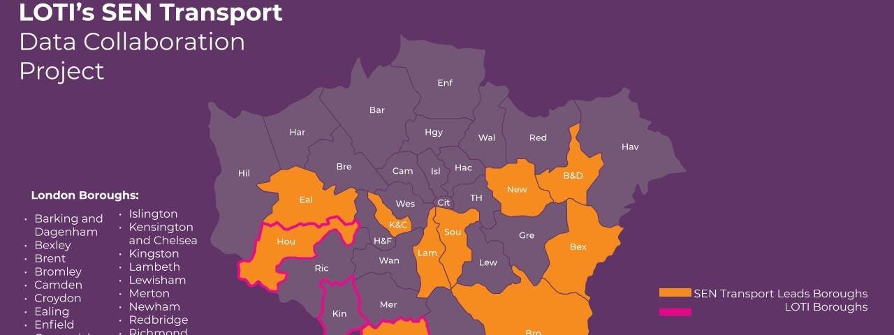 Boroughs involved in LOTI’s SEN Transport working group