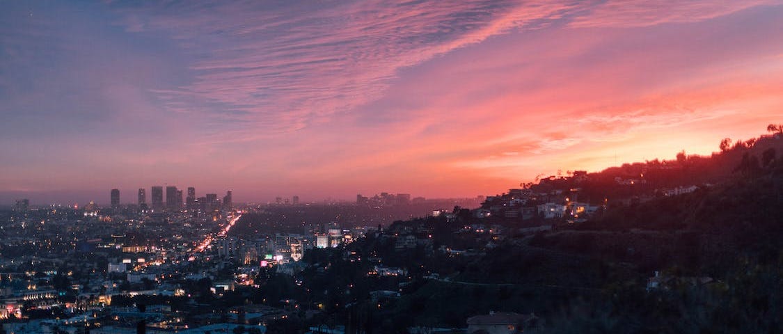 View of LA as the sky changes