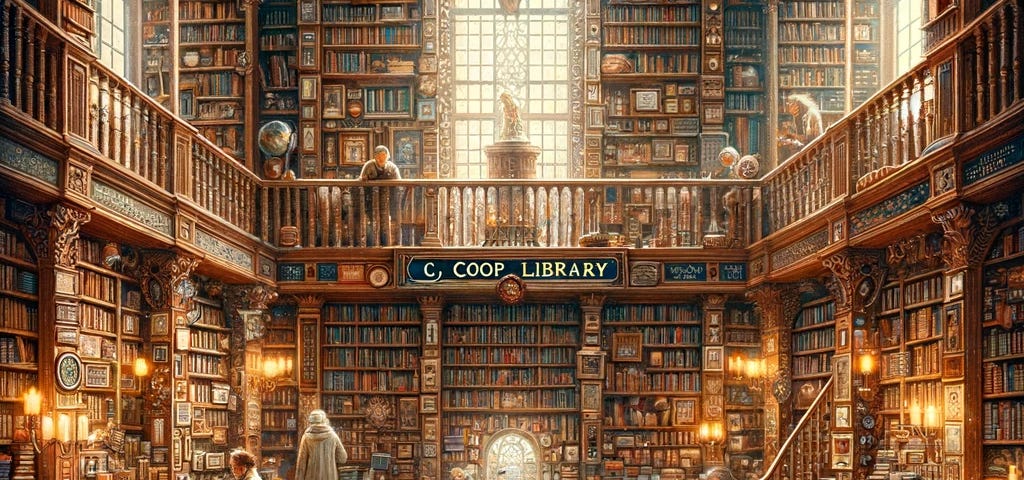 Discover the CJ Coop Library: A haven of stories & poems in a cozy, diverse library where every face tells its own tale. Perfect spot for literature lovers.
