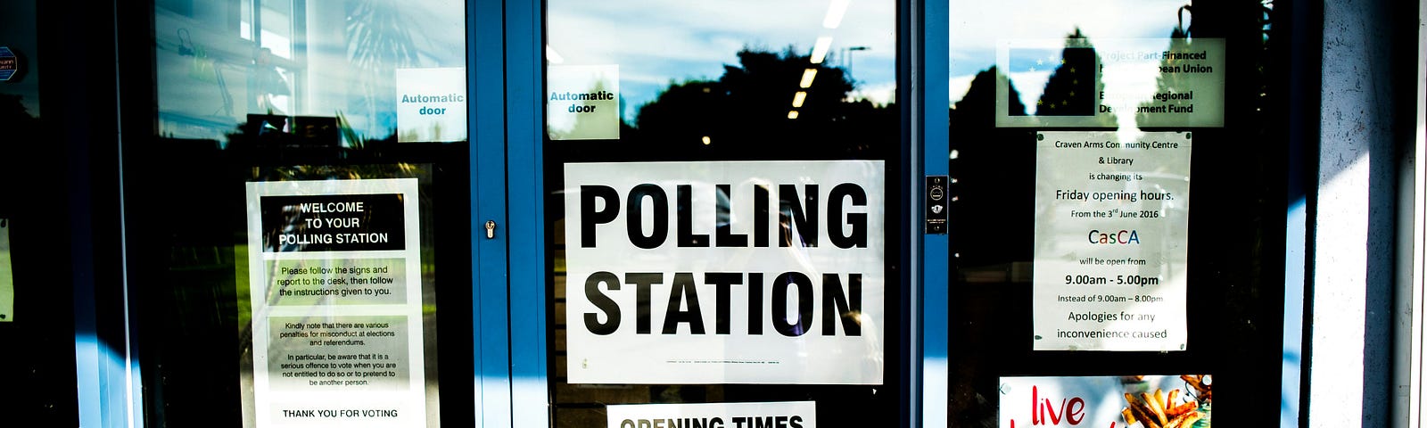 A picture of a polling station.