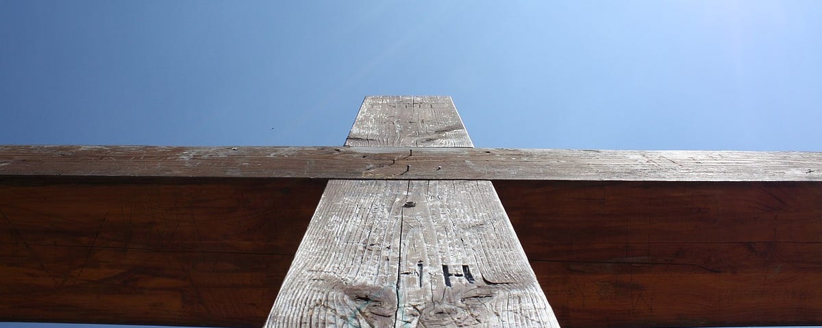 A Cross viewed from beneath it