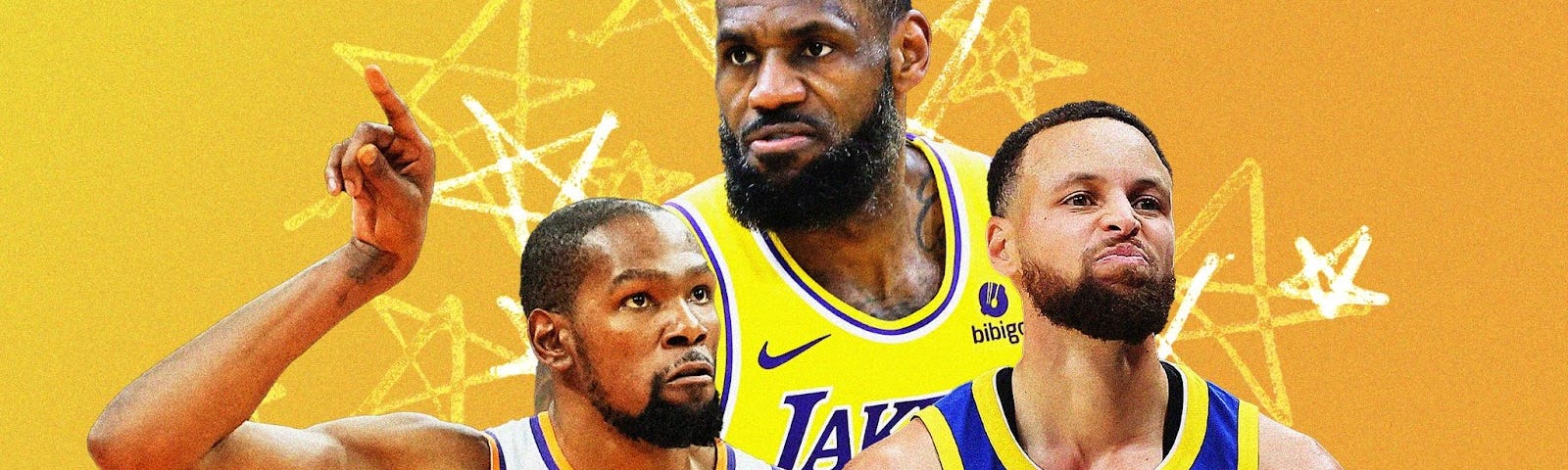 Lebron James, Kevin Durant and Stephen Curry