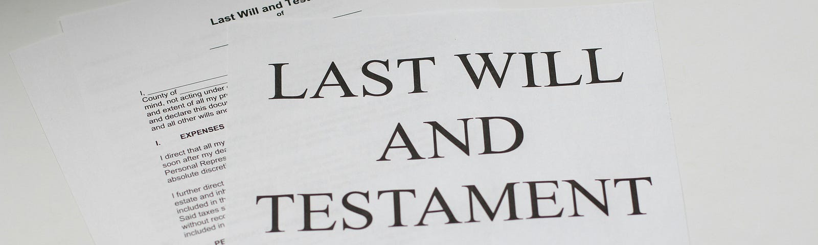 Last will and testament document