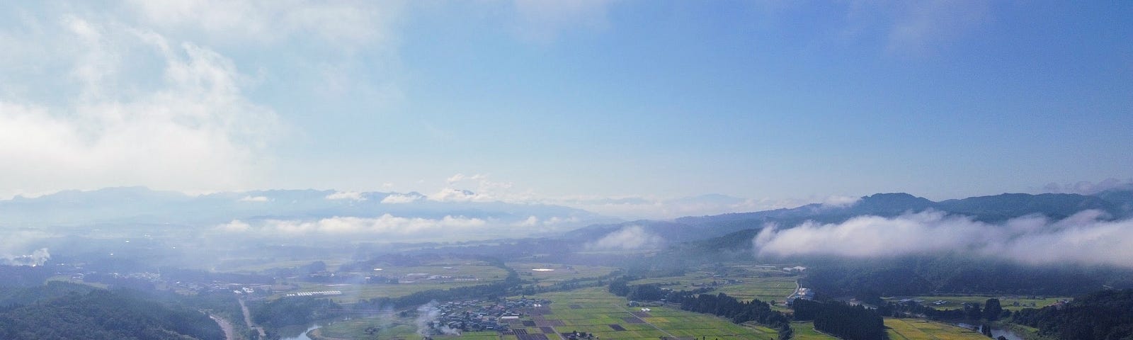 The Mogami River and Route 13 seen from Sabane-yama.
