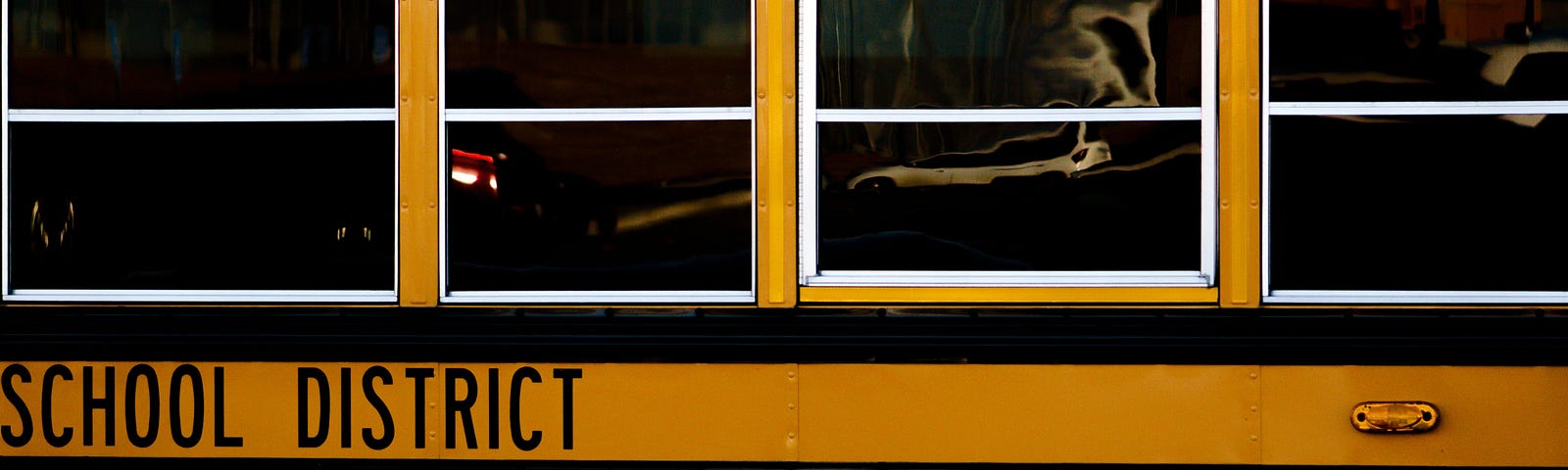 A School District bus doing its rounds.