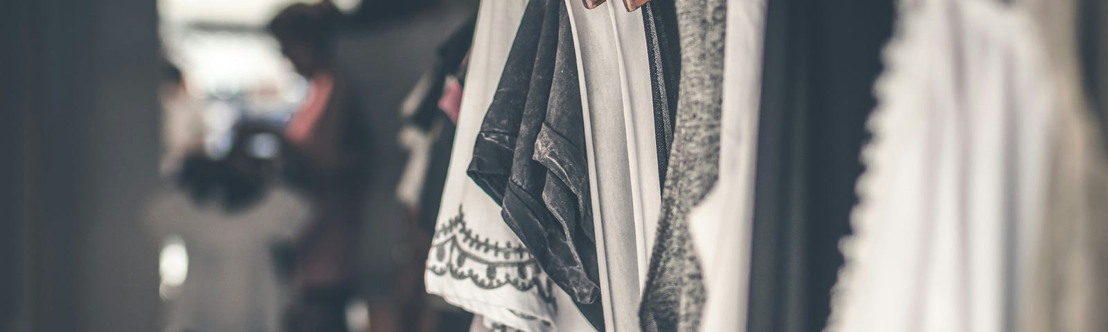 A carefully organized woman’s closet.