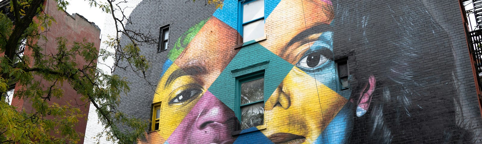 artist’s rendition of Michael Jackson — on the exterior of an apartment building