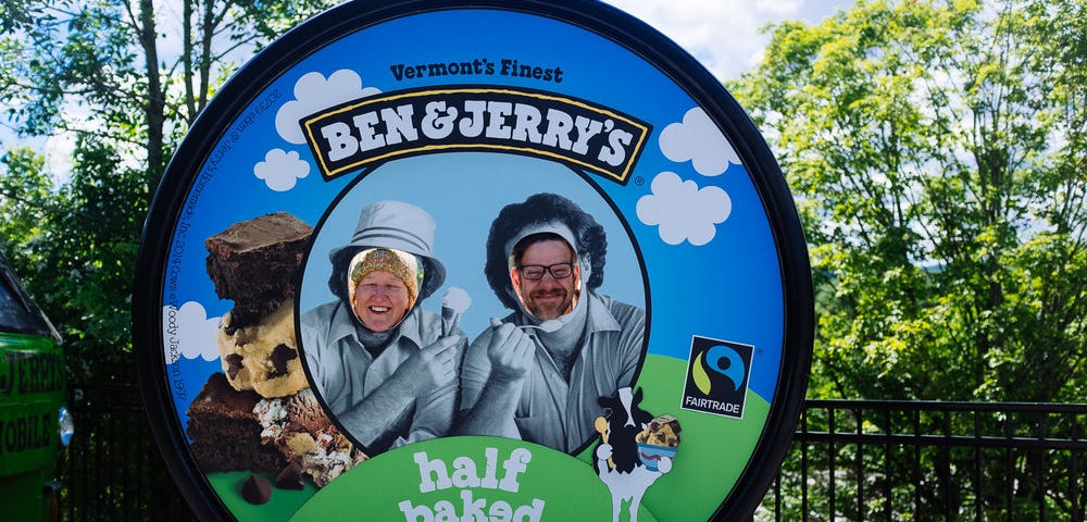 Me and John at the Ben & Jerry's factory in Waterbury, VT