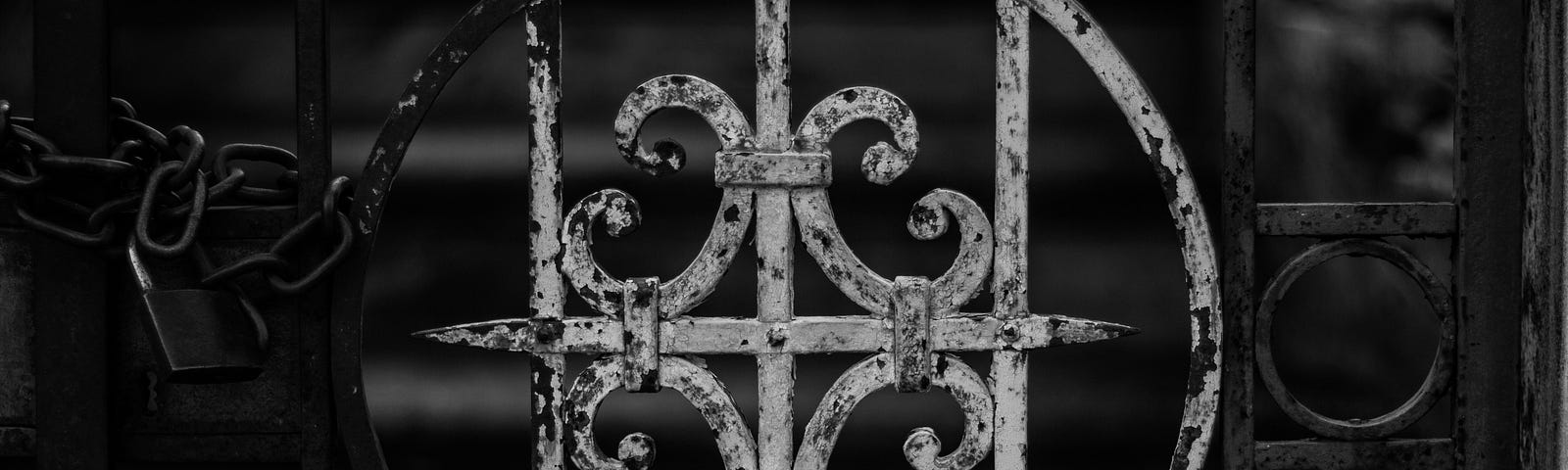 A wrought-iron gate