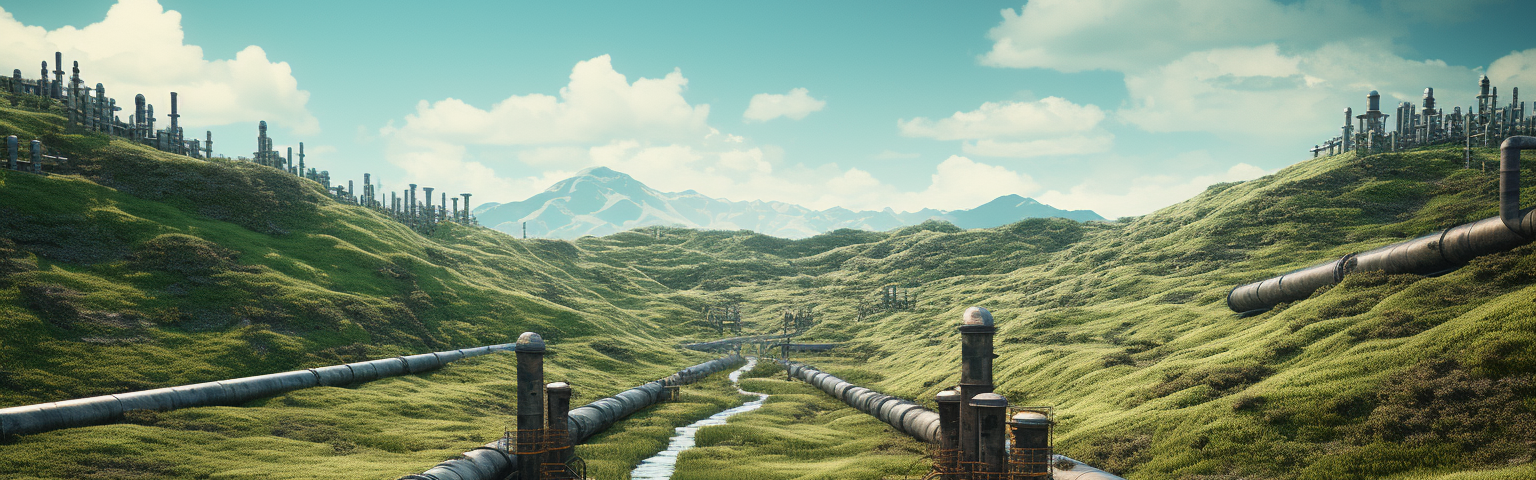 Midjourney generated image of a pipeline to nowhere