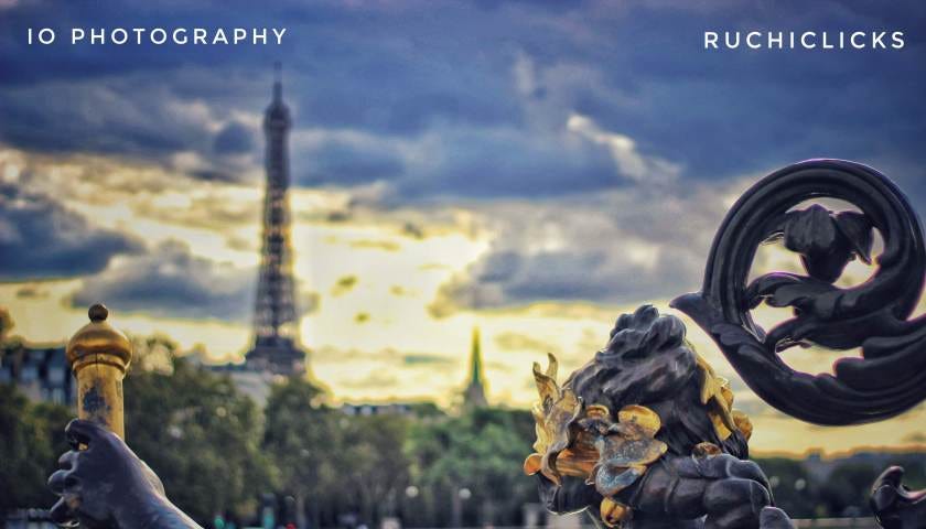 Ruchira Parchur photography in Paris over the Seine overlooking Eiffel Tower