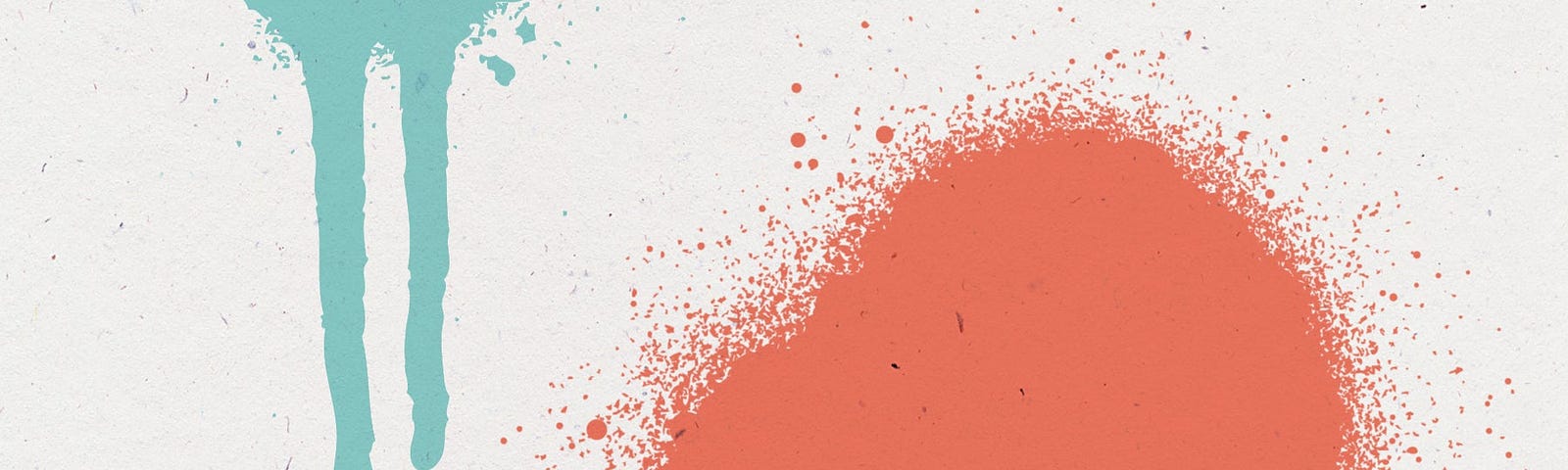 A cover of Rachel Zucker’s Poetics of Wrongness, which features two paint splatters in blue and orange on a white background, with the title appearing over it.
