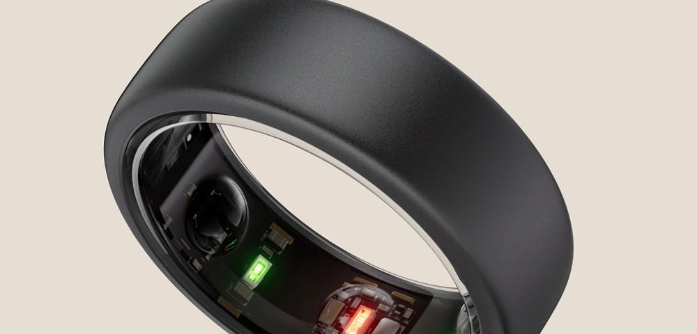 showing the inside of the Oura ring and sensors