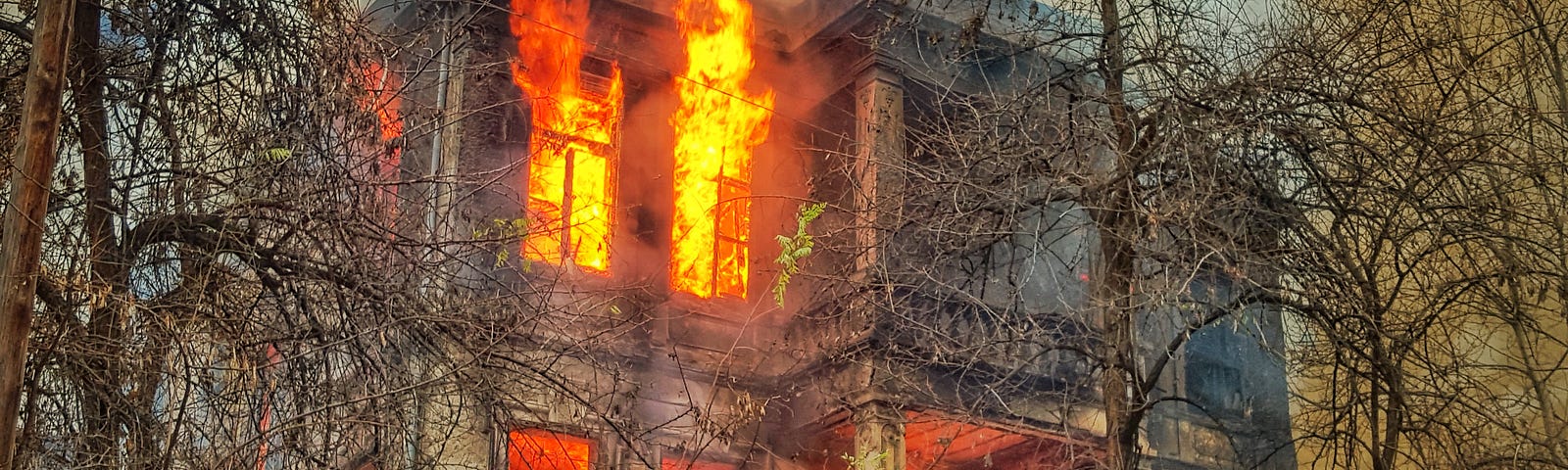 Photo of a burning home