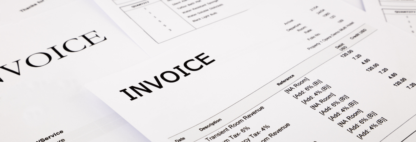 Invoices printed on paper.