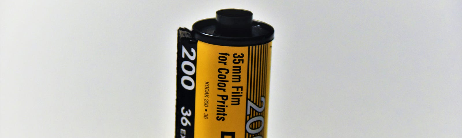 A traditional kodak film cartridge