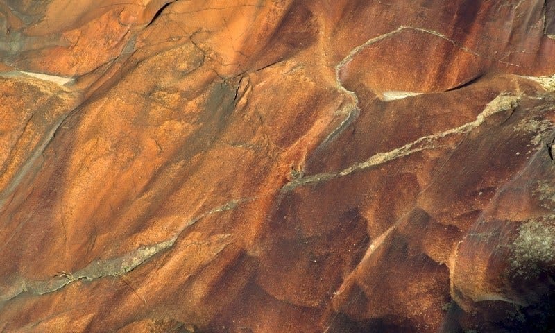 Abstract photograph of incredible red rock, taken for healing