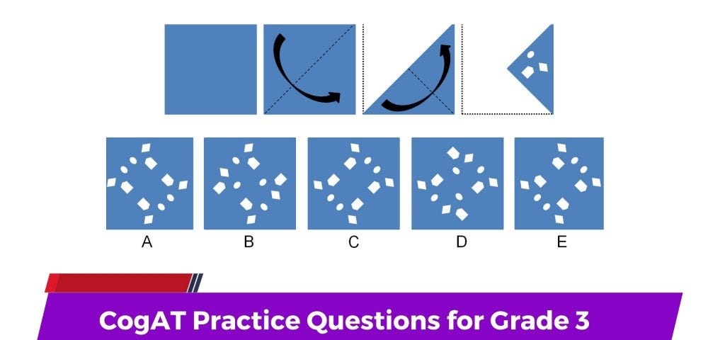 CogAT practice questions for grade 3