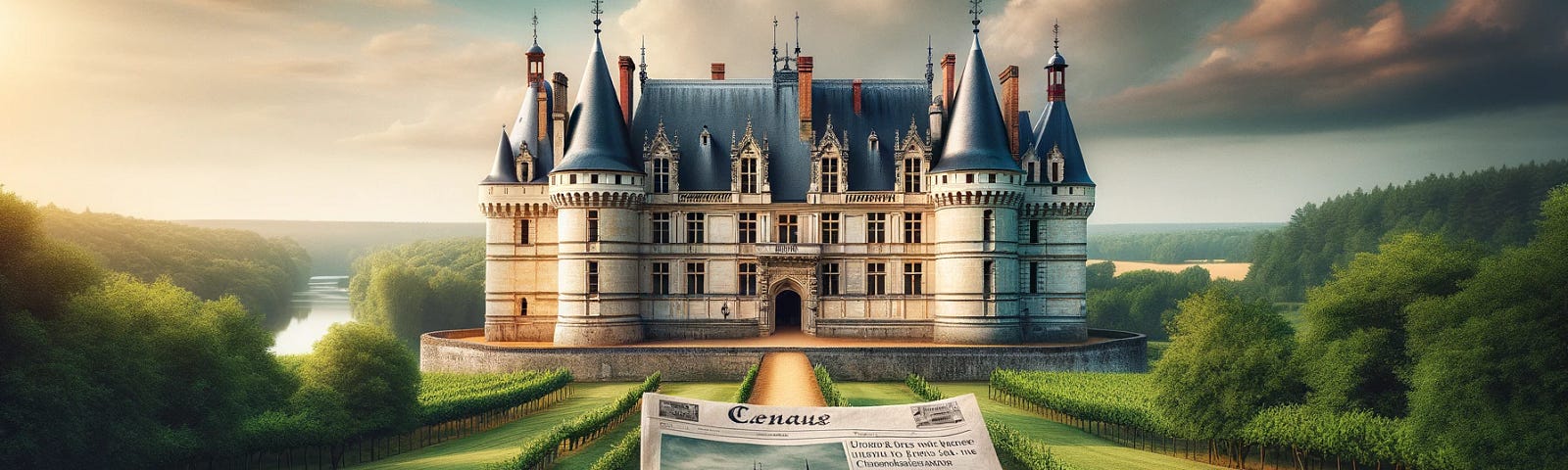Un château de Touraine avec un journal