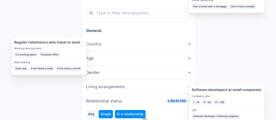 Combine demographic targets in the order form to find your ideal segment