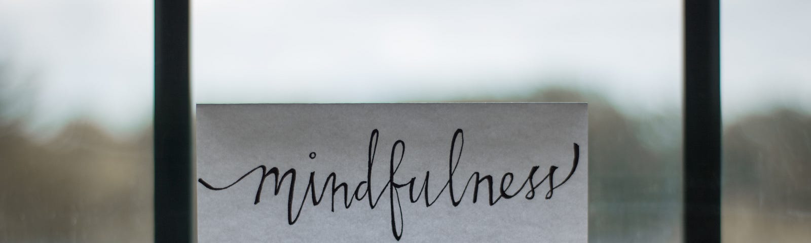 pic shows a sign that says ‘Mindfulness”