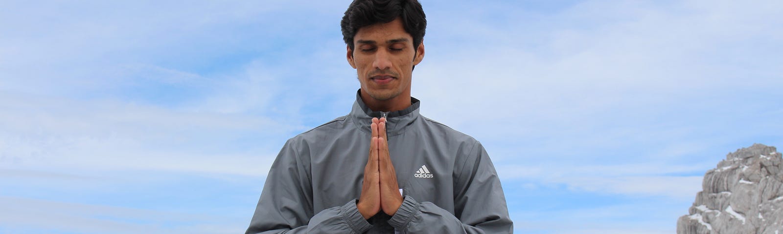 A man meditating