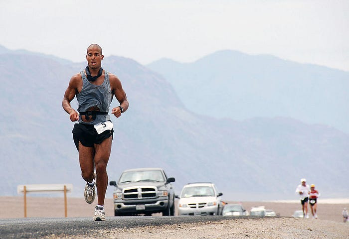 David Goggins running an ultramarathon