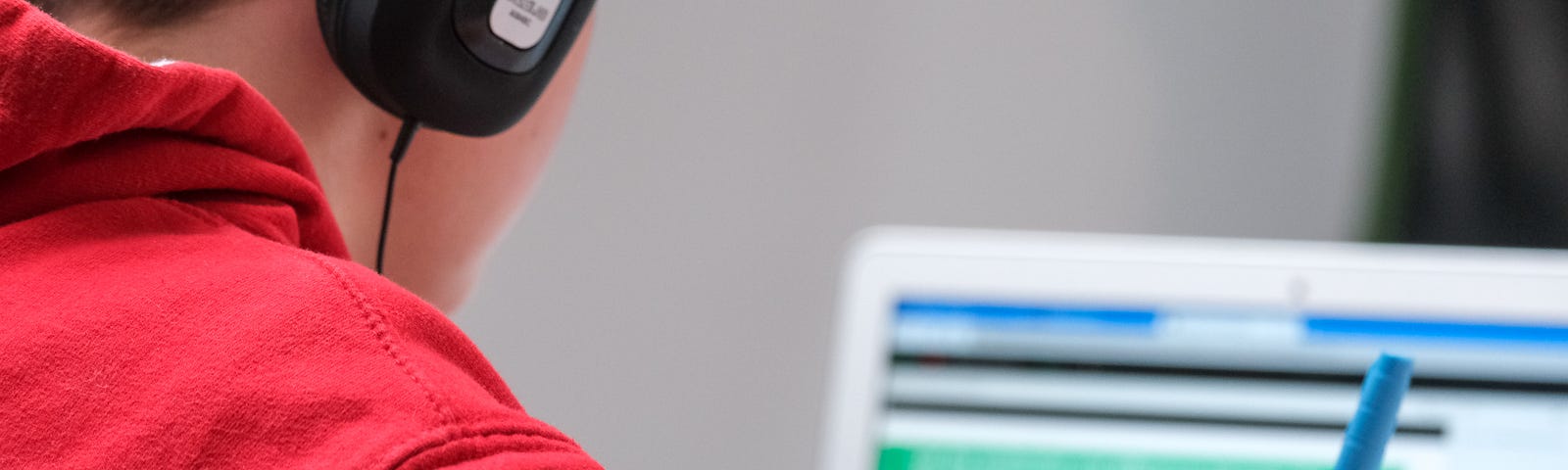 Image of a student looking at a computer screen