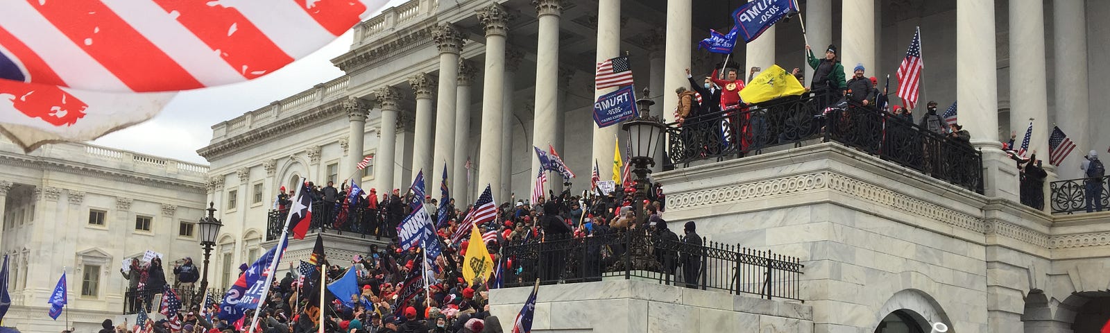 Supporters of former President Trump storming the US Capitol on January 6th 2021.