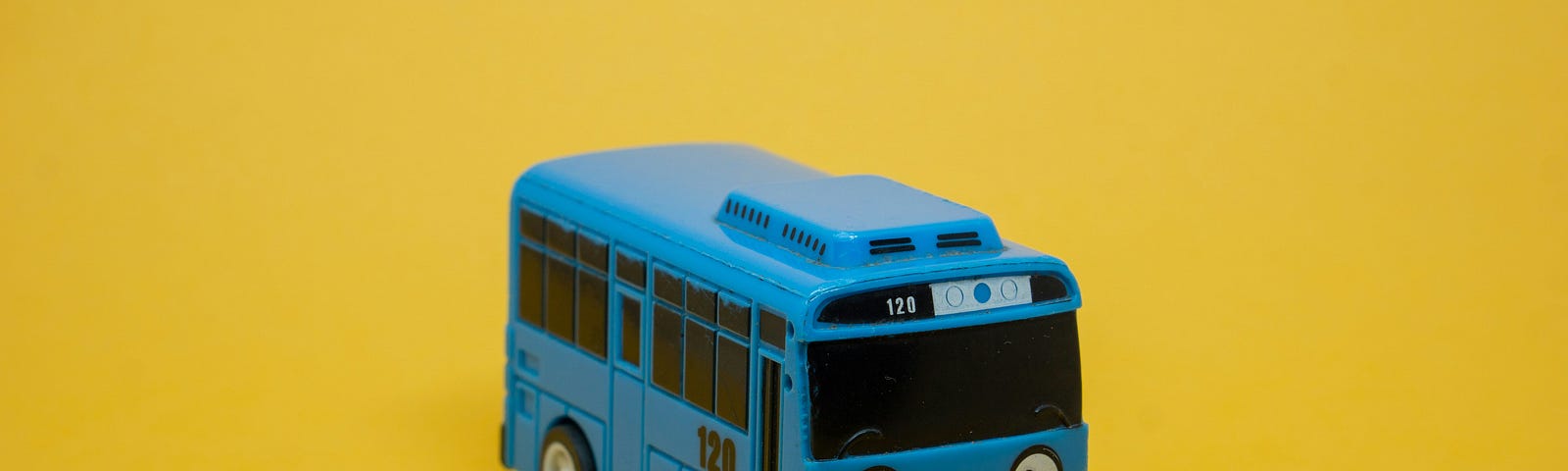Blue toy bus