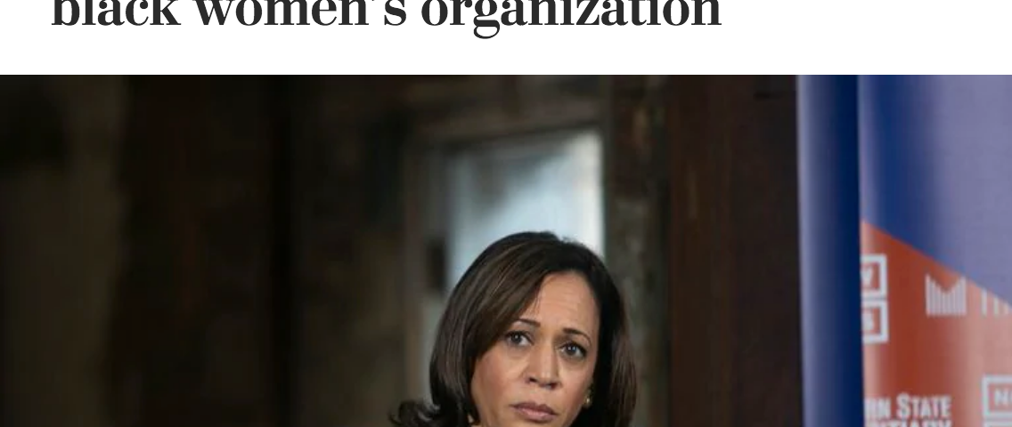 Politics: Harris picks up endorsement from black women's organization, with a picture of Senator Kamala Harris